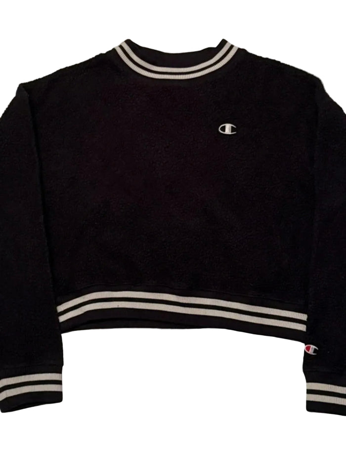 Champion Fleece Women's Size Large (L) Black and White Cropped